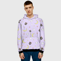 Толстовка-худи мужская Сейлор Мур, цвет: 3D-черный — фото 2