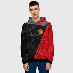 Толстовка-худи мужская FC Manchester United: Abstract, цвет: 3D-черный — фото 2