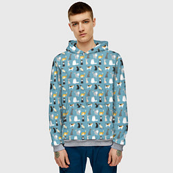 Толстовка-худи мужская Породы кошек, цвет: 3D-меланж — фото 2