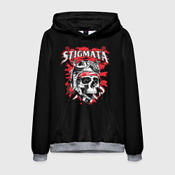 Толстовка-худи мужская Stigmata Skull, цвет: 3D-меланж