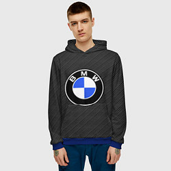 Толстовка-худи мужская BMW CARBON БМВ КАРБОН, цвет: 3D-синий — фото 2