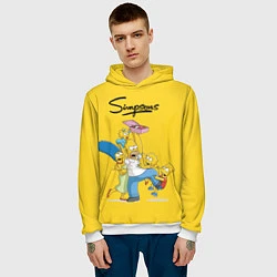 Толстовка-худи мужская Simpsons Family, цвет: 3D-белый — фото 2