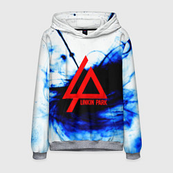 Толстовка-худи мужская Linkin Park blue smoke, цвет: 3D-меланж
