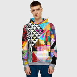 Толстовка-худи мужская RGB Geometry, цвет: 3D-меланж — фото 2