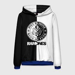 Толстовка-худи мужская Ramones B&W, цвет: 3D-синий