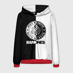 Толстовка-худи мужская Ramones B&W, цвет: 3D-красный