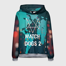 Толстовка-худи мужская Watch Dogs 2: Network Hack, цвет: 3D-меланж