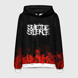 Толстовка-худи мужская Suicide Silence: Red Flame, цвет: 3D-белый