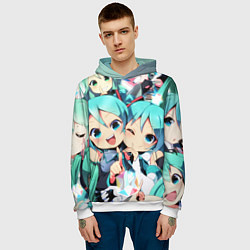 Толстовка-худи мужская Vocaloid, цвет: 3D-белый — фото 2