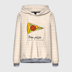 Толстовка-худи мужская One Love - One pizza, цвет: 3D-меланж