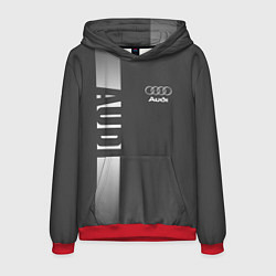 Толстовка-худи мужская Audi: Grey Sport, цвет: 3D-красный
