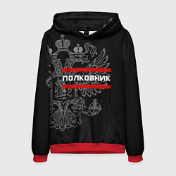 Толстовка-худи мужская Полковник: герб РФ, цвет: 3D-красный