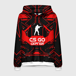 Толстовка-худи мужская CS:GO - Сергей, цвет: 3D-белый
