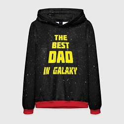 Толстовка-худи мужская The Best Dad in Galaxy, цвет: 3D-красный