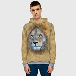 Толстовка-худи мужская Песчаный лев, цвет: 3D-меланж — фото 2