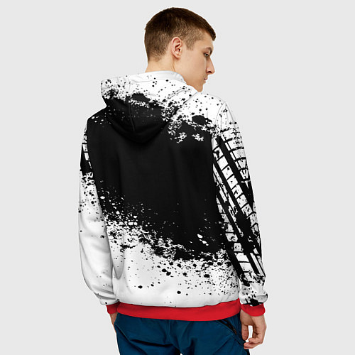 Мужская толстовка Audi: Black Spray / 3D-Красный – фото 4