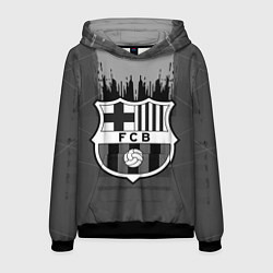 Толстовка-худи мужская FC Barcelona: Grey Abstract, цвет: 3D-черный