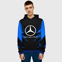 Толстовка-худи мужская Mercedes-Benz: Blue Anger, цвет: 3D-синий — фото 2