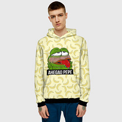 Толстовка-худи мужская Ahegao Pepe, цвет: 3D-черный — фото 2