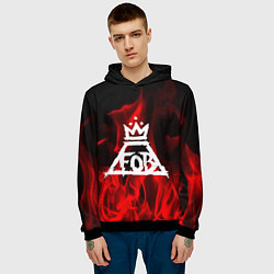 Толстовка-худи мужская Fall Out Boy: Red Flame, цвет: 3D-черный — фото 2