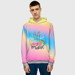 Толстовка-худи мужская Create your own magic, цвет: 3D-меланж — фото 2