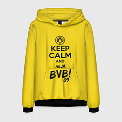 Толстовка-худи мужская Keep Calm & Heja BVB, цвет: 3D-черный