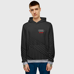 Толстовка-худи мужская Audi: Grey Collection, цвет: 3D-меланж — фото 2