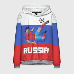 Толстовка-худи мужская Russia Footballer, цвет: 3D-меланж