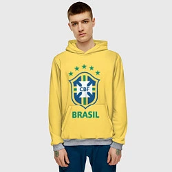 Толстовка-худи мужская Brazil Team, цвет: 3D-меланж — фото 2