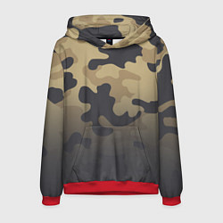 Толстовка-худи мужская Camouflage Khaki, цвет: 3D-красный