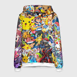 Толстовка-худи мужская Pokemon Bombing, цвет: 3D-белый