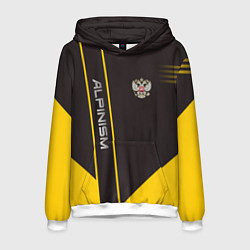 Толстовка-худи мужская Alpinism: Yellow Russia, цвет: 3D-белый