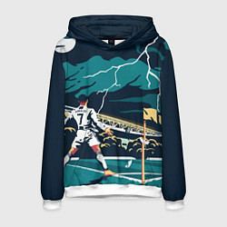 Толстовка-худи мужская Ronaldo lightning, цвет: 3D-белый