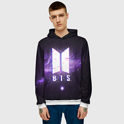 Толстовка-худи мужская BTS: Violet Space, цвет: 3D-белый — фото 2