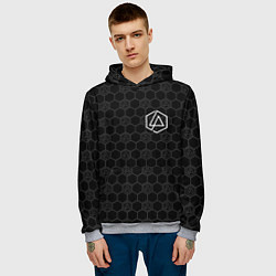 Толстовка-худи мужская Linkin Park: Black Carbon, цвет: 3D-меланж — фото 2