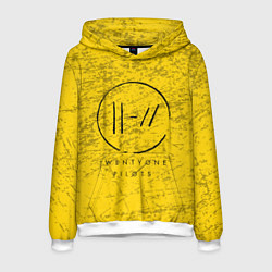 Толстовка-худи мужская 21 Pilots: Yellow Grunge, цвет: 3D-белый