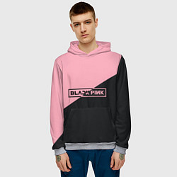 Толстовка-худи мужская Black Pink, цвет: 3D-меланж — фото 2