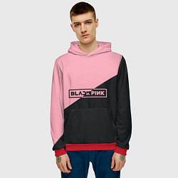 Толстовка-худи мужская Black Pink, цвет: 3D-красный — фото 2