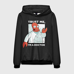 Толстовка-худи мужская Zoidberg: Trust Me, цвет: 3D-черный