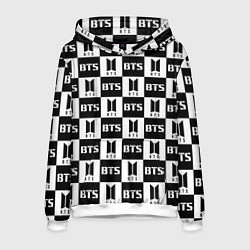 Толстовка-худи мужская BTS B&W, цвет: 3D-белый