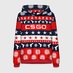Толстовка-худи мужская CS:GO New Year, цвет: 3D-красный