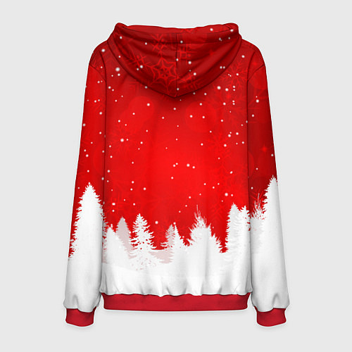Мужская толстовка Christmas pattern / 3D-Красный – фото 2
