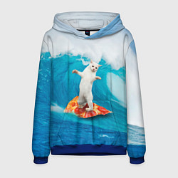 Толстовка-худи мужская Кот-серфер, цвет: 3D-синий