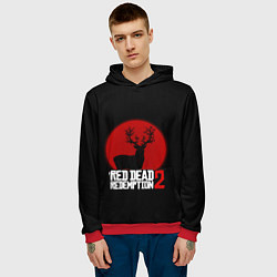 Толстовка-худи мужская RDR 2: Sunshine Deer, цвет: 3D-красный — фото 2