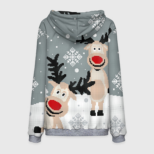 Мужская толстовка Вязанный узор с оленями / 3D-Меланж – фото 2
