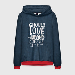 Толстовка-худи мужская Ghouls Love Coffee, цвет: 3D-красный