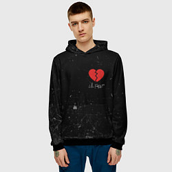 Толстовка-худи мужская Lil Peep: Broken Heart, цвет: 3D-черный — фото 2