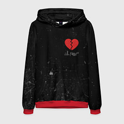 Толстовка-худи мужская Lil Peep: Broken Heart, цвет: 3D-красный