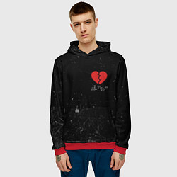 Толстовка-худи мужская Lil Peep: Broken Heart, цвет: 3D-красный — фото 2