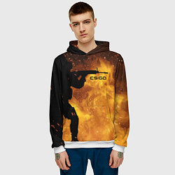 Толстовка-худи мужская CS:GO Dark Fire, цвет: 3D-белый — фото 2